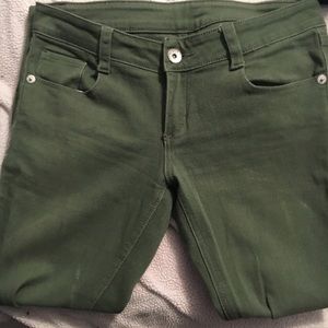 Army green skinny jeans